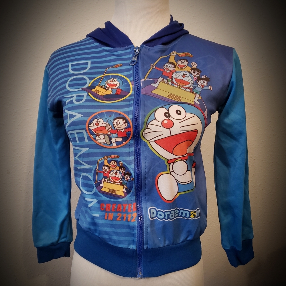 Genuine Doraemon Light Zip Up Hoodie Kids L Adult XS